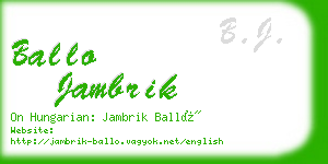 ballo jambrik business card